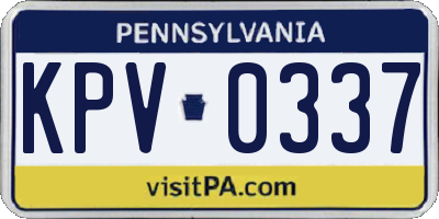 PA license plate KPV0337