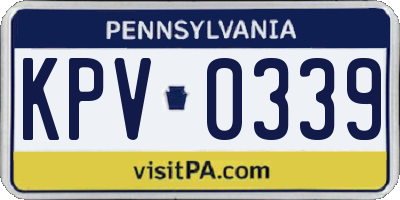 PA license plate KPV0339