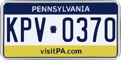 PA license plate KPV0370