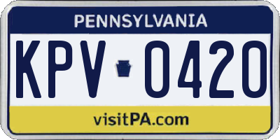 PA license plate KPV0420