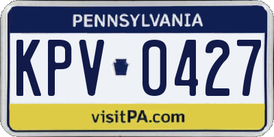 PA license plate KPV0427