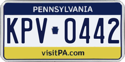 PA license plate KPV0442
