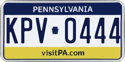 PA license plate KPV0444