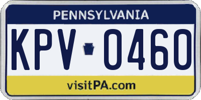 PA license plate KPV0460
