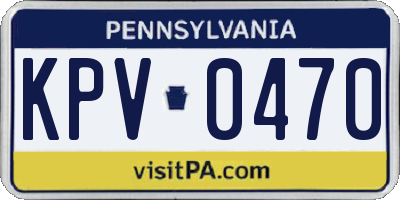 PA license plate KPV0470