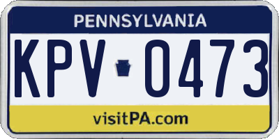 PA license plate KPV0473