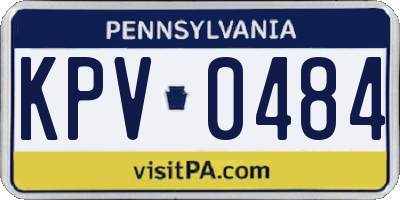 PA license plate KPV0484