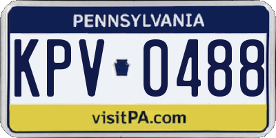 PA license plate KPV0488
