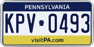 PA license plate KPV0493