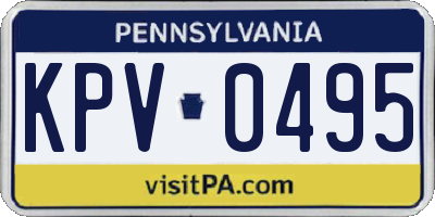 PA license plate KPV0495