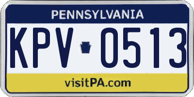 PA license plate KPV0513