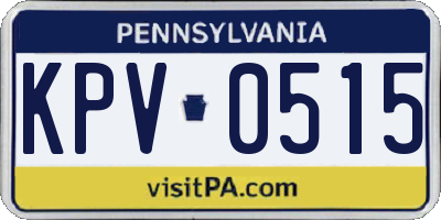 PA license plate KPV0515