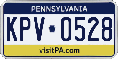 PA license plate KPV0528