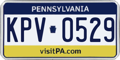 PA license plate KPV0529