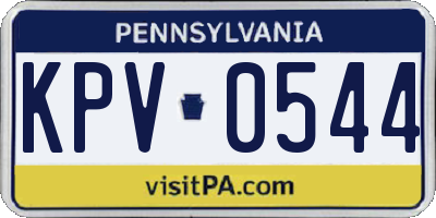 PA license plate KPV0544