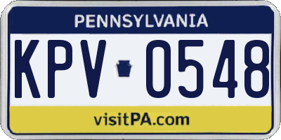 PA license plate KPV0548