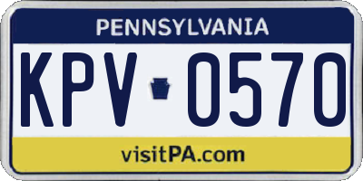 PA license plate KPV0570
