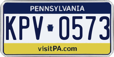 PA license plate KPV0573