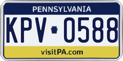 PA license plate KPV0588