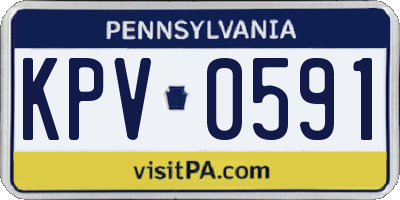 PA license plate KPV0591