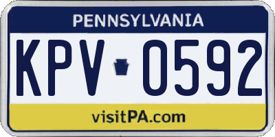 PA license plate KPV0592