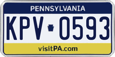 PA license plate KPV0593