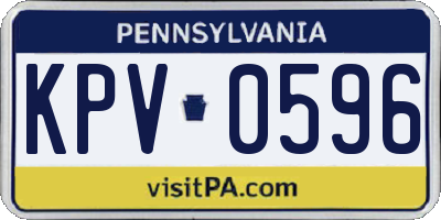 PA license plate KPV0596