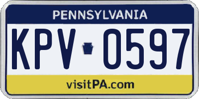 PA license plate KPV0597