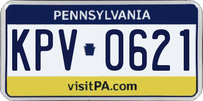 PA license plate KPV0621