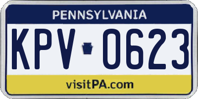 PA license plate KPV0623