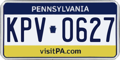 PA license plate KPV0627