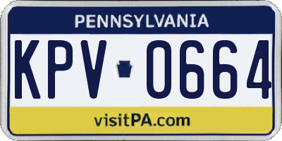 PA license plate KPV0664