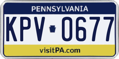 PA license plate KPV0677