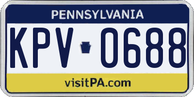 PA license plate KPV0688