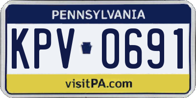 PA license plate KPV0691