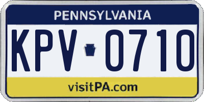 PA license plate KPV0710