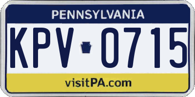 PA license plate KPV0715
