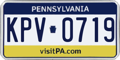 PA license plate KPV0719