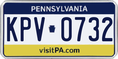 PA license plate KPV0732