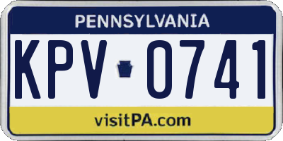 PA license plate KPV0741