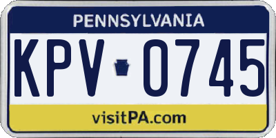 PA license plate KPV0745