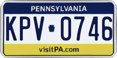 PA license plate KPV0746