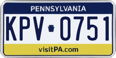 PA license plate KPV0751
