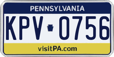 PA license plate KPV0756
