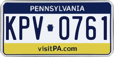 PA license plate KPV0761