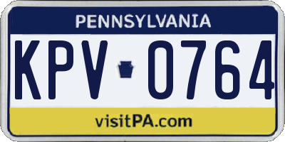 PA license plate KPV0764