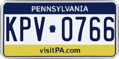 PA license plate KPV0766