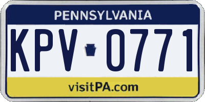 PA license plate KPV0771