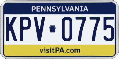 PA license plate KPV0775