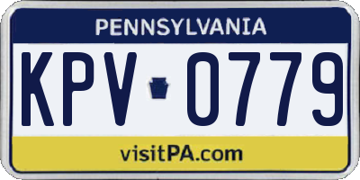 PA license plate KPV0779